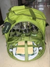 Green Light Forest Outdoor Picnic Bag for Four People, Steel Cup and Plastic Cup Set, Picnic Bag, Tableware Bag, single-shoulder bag, double-shoulder bag details Picture